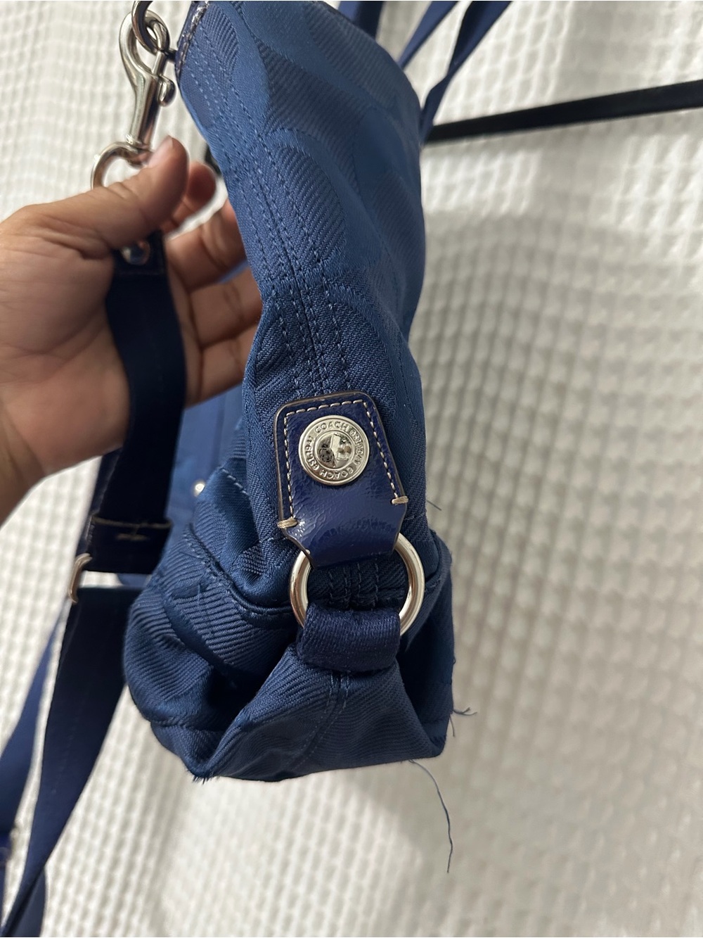 Y2K Coach Navy Tote Bag with Detachable Strap - Picture 3 of 9